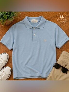 Homegrown Cotton Polo Shirt Men’s Small Blue Short Sleeve Classic Preppy